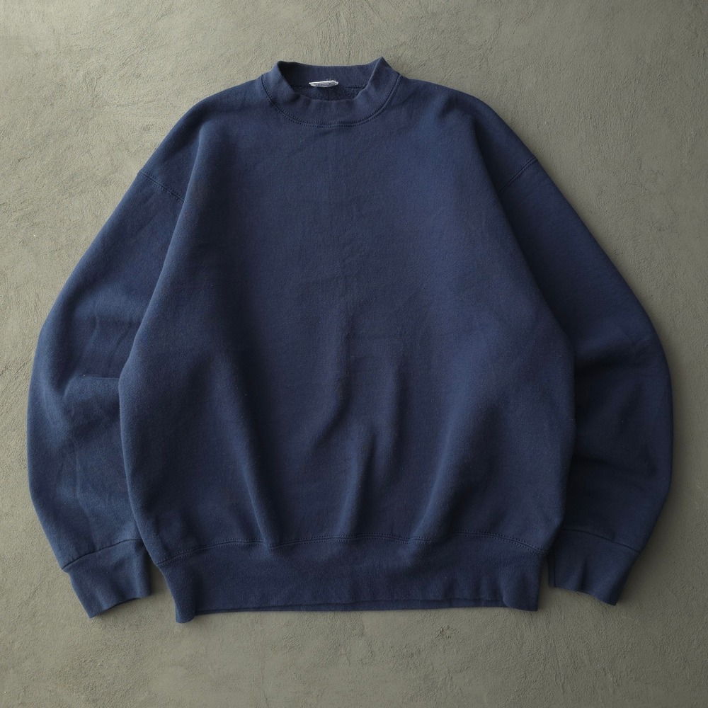 Vintage 90s BVD Navy Sweatshirt XL Made in USA Plain Blank Pullover